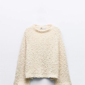 Zara Beige Textured Women's Sweater